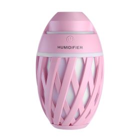 USB Air Humidifier LED Electric Aroma Diffuser (Color: Pink)