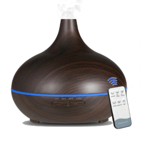 Ultrasonic Aroma Diffuser Humidifier Wood Grain (Option: Dark remote control-EU)