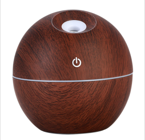 USB Aroma Essential Oil Ultrasonic Cold Steam Diffuser Air Humidifier Purifier 7 Color Change LED Night Light for Home Office (Option: 2 Dark wood)