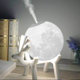 Creative multi-function USB atmosphere night light humidifier (Option: Deer Moon)