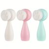 Double-Sided Silicone Face Brush with Soft Bristles for Exfoliating and Massaging Skin Care - Cute Cat Paw Design for Facial Cleansing and Makeup Remo